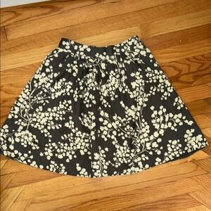 Moulinette Soeurs Silk and Cotton Blend, A-Line Pleated Skirt, Floral Print